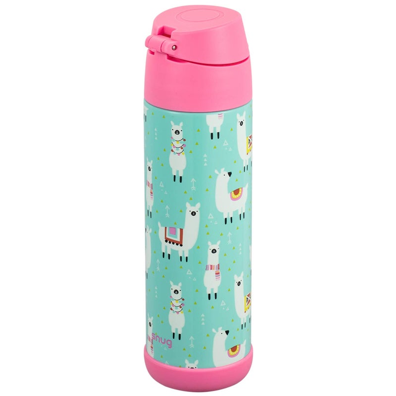 Snug Insulated Kids Water Bottle with Straw & Spout â€“ Double-Wall Stainless Steel, Leakproof, Easy-Flip Lid â€“ For School, Travel, Toddlers & Big Kids - Llamas, 17oz - Image 5